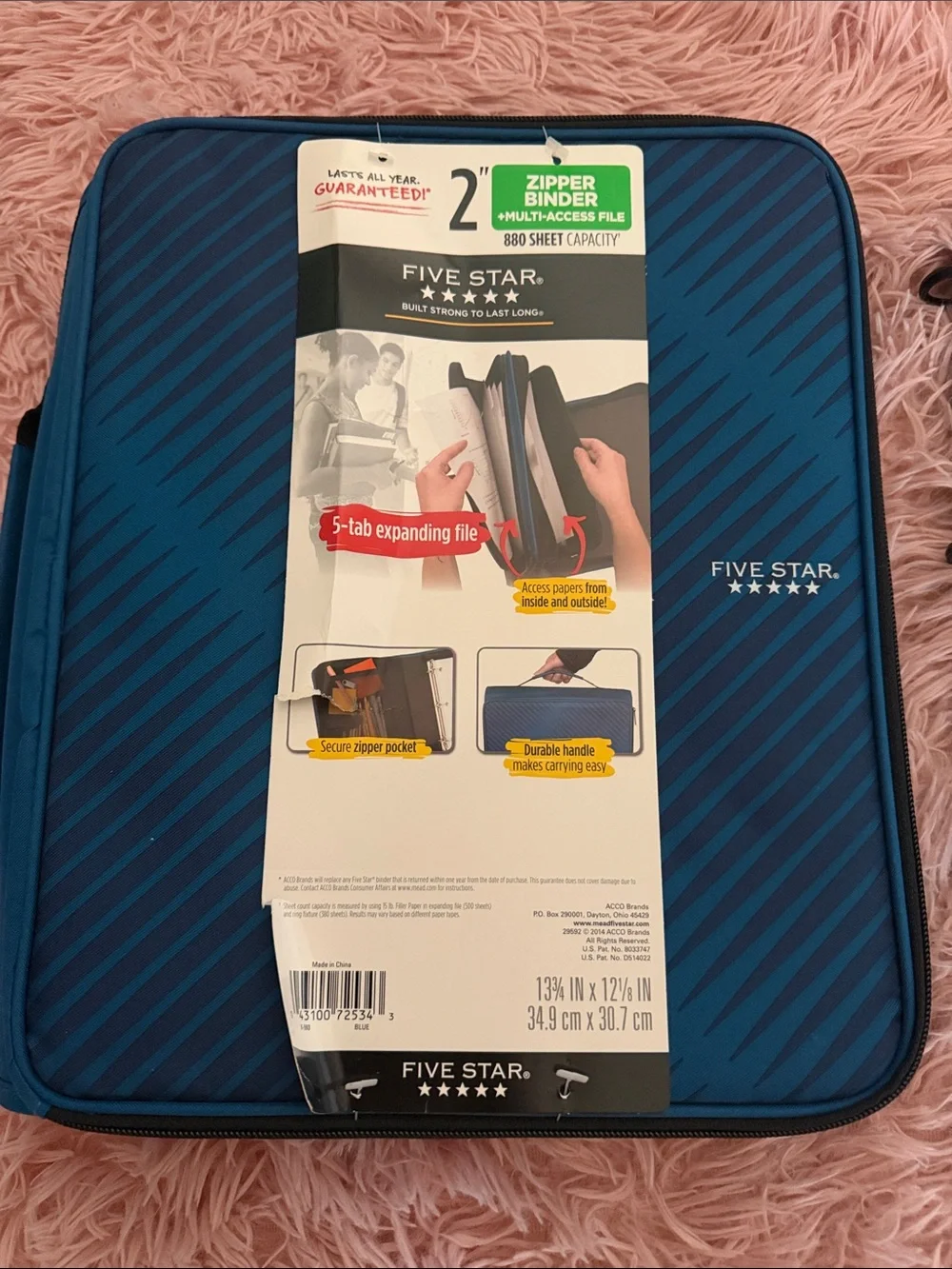 Five Star Blue Zipper Binder and Blue Flex Refillable Notebook bundle new